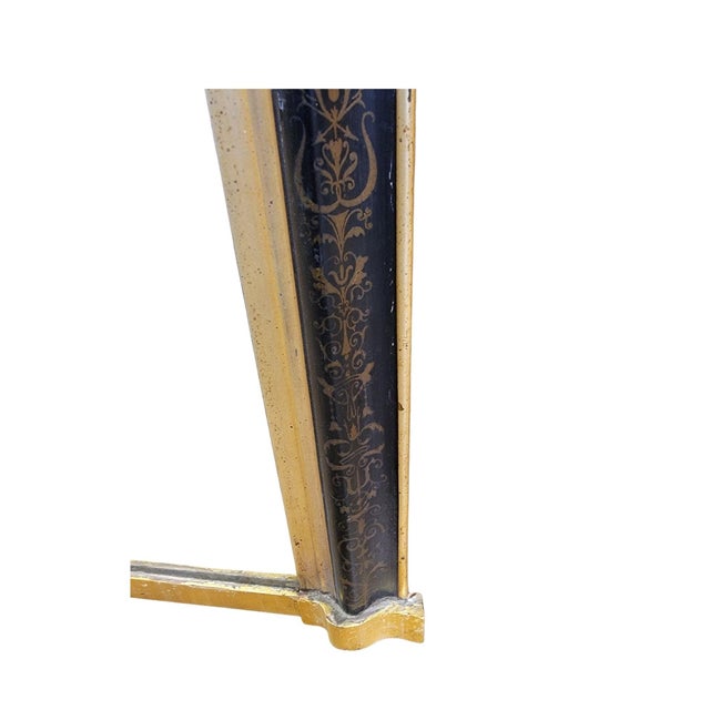 Victorian Late 19th Century Gilded and Ebonized Mirror With Floral Decoration For Sale - Image 3 of 11