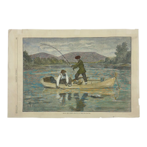 Black Bass Fishing After Ab Frost Original Print, 1882