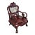 Vintage Chinese Carved Rosewood and Marble Chair For Sale