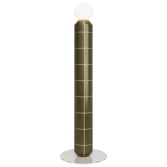 Handcrafted Ceramic and Glass Floor Lamp in Green by Svitanok For Sale - Image 4 of 4