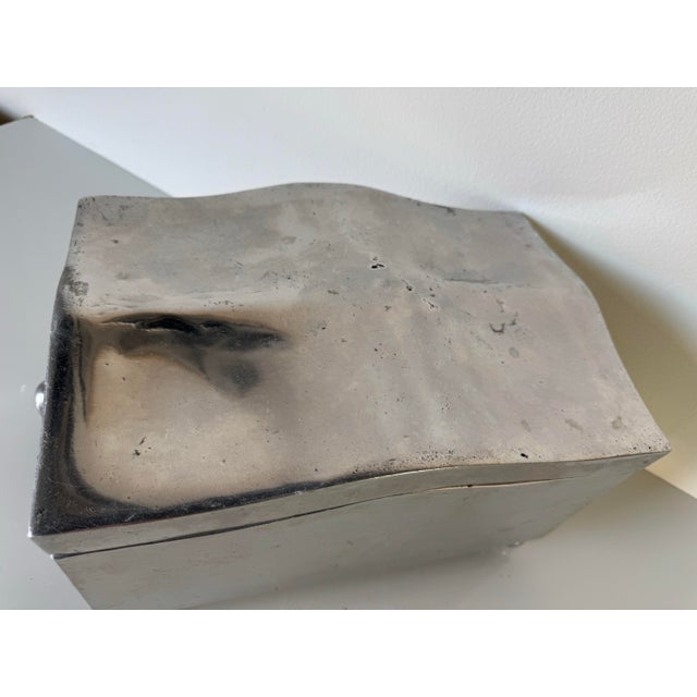 Metal Vintage David Marshall Cast Aluminum & Brass Sculptural Box For Sale - Image 7 of 12