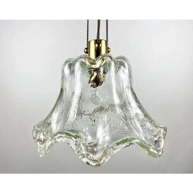 Modern Vintage Ceiling Lamp in Glass & Brass, Germany, 1970s For Sale - Image 3 of 9