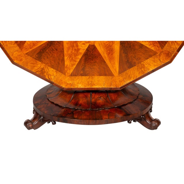 Early Victorian Rosewood, Burl Walnut and Elm Center Table For Sale - Image 10 of 12