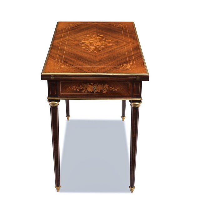 Brown Foldable Gaming Table in Walnut, France, 1860 For Sale - Image 8 of 17