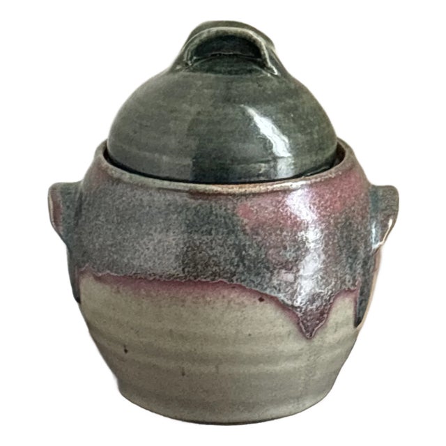 Vintage Studio Stoneware Jar W/Lid For Sale