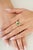 Chunky 18k Gold Emerald Diamond Contemporary Cocktail Ring Size 9 For Sale - Image 12 of 17
