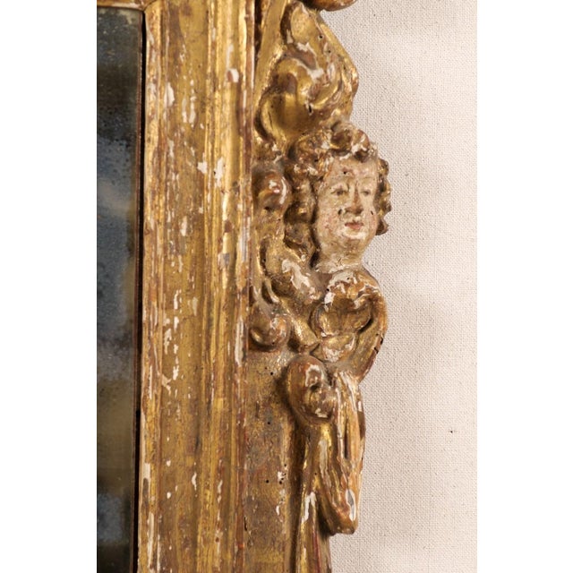 Transparent Italian Antique Hand-Carved Wooden Mirror For Sale - Image 8 of 8