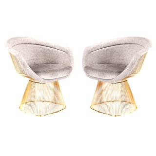 Platner Inspired Gold Lounge Chair - a Pair For Sale