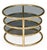 1970s Milo Baughman style Tubular brass and dark Smoked Glass Swiveling Coffee Table. A Cocktail Table that transforms...