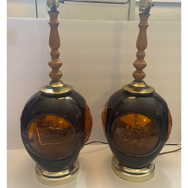 Gorgeous mid century modern patriotic lamp set. Very rare lamps that will complement and enhance your mid century modern...