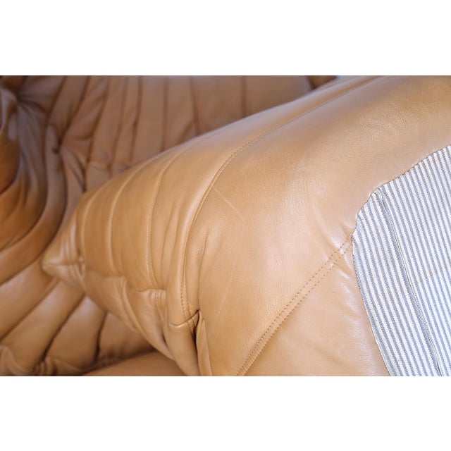 Cognac Leather Togo Sofas by Michel Ducaroy for Ligne Roset, 2010s, Set of 4 For Sale - Image 16 of 18