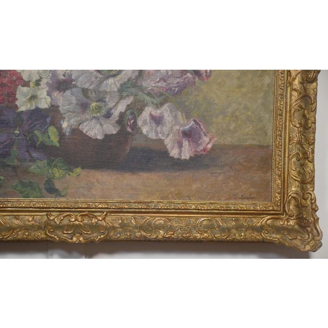 Gold Floral Still Life, 1890s, Oil on Canvas, Framed For Sale - Image 8 of 10