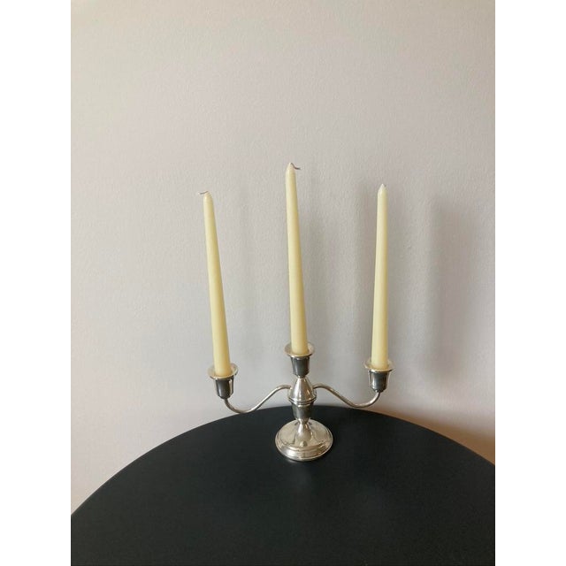 Towle Sterling Silver Three Arm Candelabra Candle Holders For Sale - Image 12 of 12