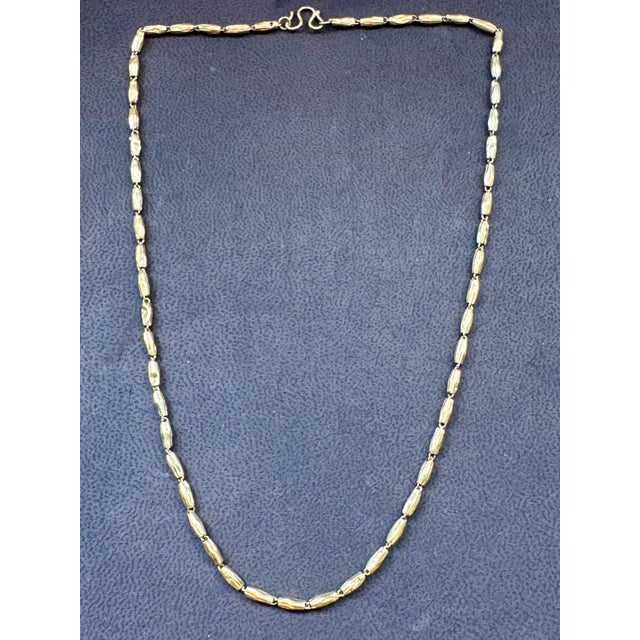 2020s 24 Karat Pure Gold Hand Made Yellow Gold Tube Chain Necklace, 4 Gm, 16 Inch For Sale - Image 5 of 8