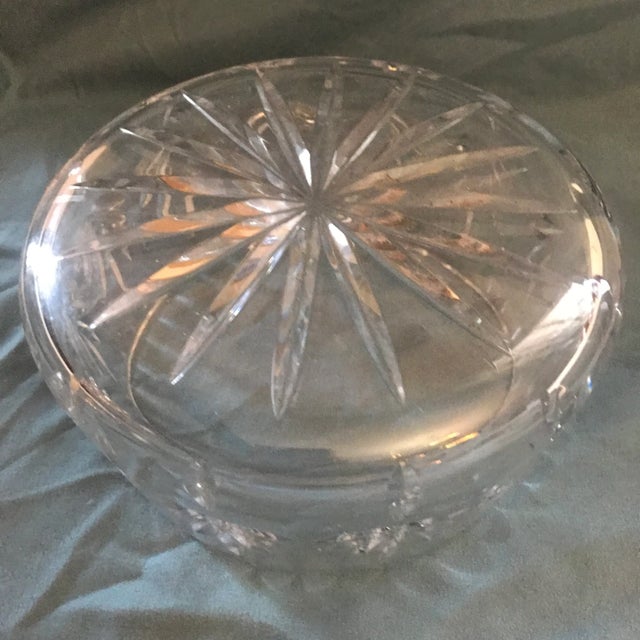 1980s 1980s Crystal Bowl Etched With Ribbed Rim For Sale - Image 5 of 8