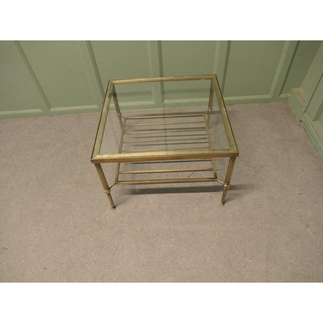 Metal Square Brass Coffee Table, Mid-19th Century For Sale - Image 7 of 8