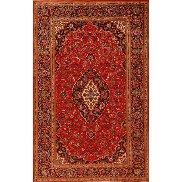 Hand-Knotted Middle Eastern Wool Rug For Sale