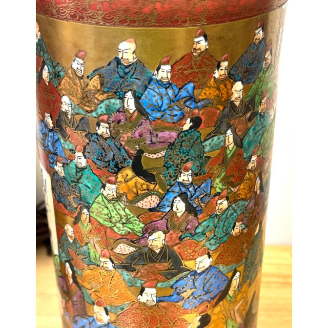 Pair of Meiji Period Japanese Kutani Porcelain "100 Poems" Vases, Now as Lamps For Sale - Image 12 of 12