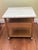 Brown 1960s Harvey Probber Travertine Top & Cane Drawer Side Table on Casters For Sale - Image 8 of 8