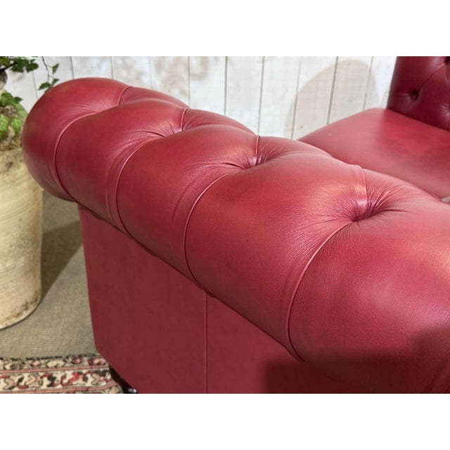 Chesterfield Two-Seater Sofa in Leather, 2000s For Sale - Image 16 of 18