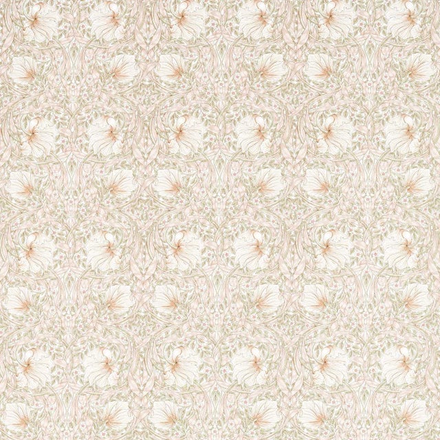 Morris & Co Pimpernel Fabric in Cochineal Pink For Sale
