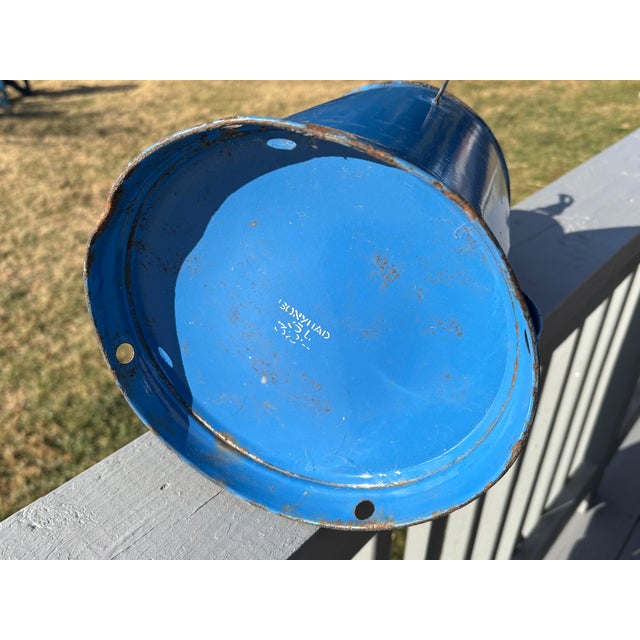 Early 20th Century European Enamelware 5 Liter / 3.2 Gallon Lidded Bucket - Fjord Blue For Sale - Image 9 of 9