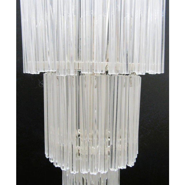 Chrome 1990s Art Deco Style 4-Tiered Crystal Rods and Chrome Table Lamps - a Pair For Sale - Image 8 of 18