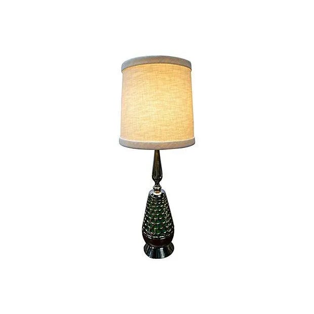 Mid-Century Modern Vintage 1960s Chrome & Green Pop Art Table Lamp For Sale - Image 3 of 4
