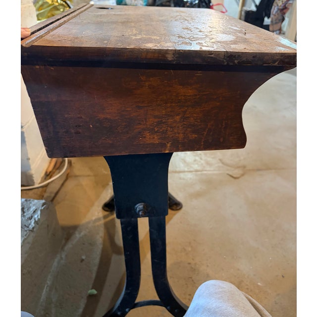 Children's Early 20th Century Cast Iron Desk For Sale - Image 3 of 7