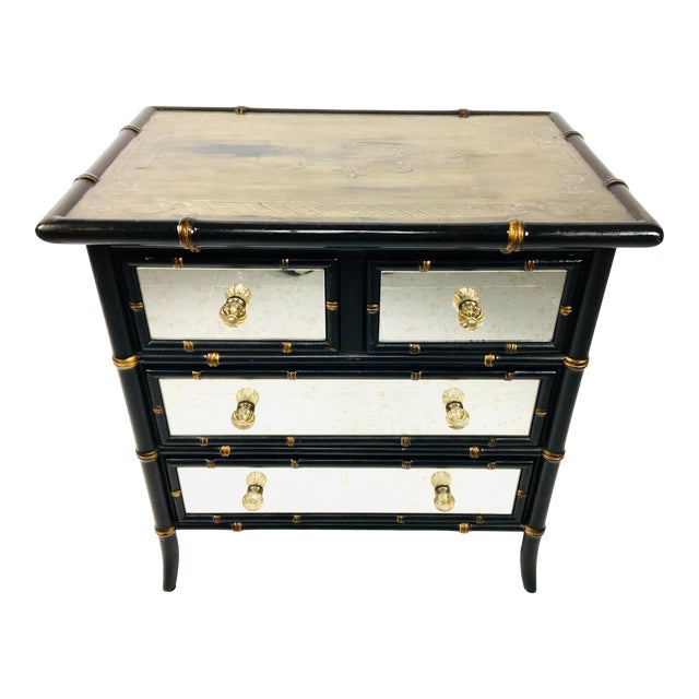 Hollywood Regency Mirrored Chest of Drawers | Chairish