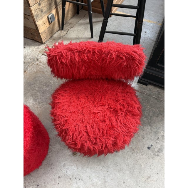 Wood Moumoute Chairs and Ottoman from PELFRAN, France, Set of 3 For Sale - Image 7 of 13