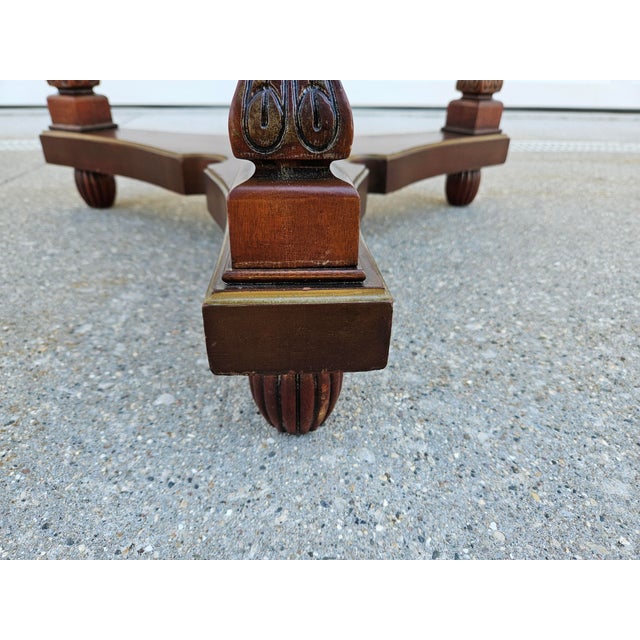 Neoclassical Mahogany Side or Center Table Brass Appliques For Sale - Image 9 of 12