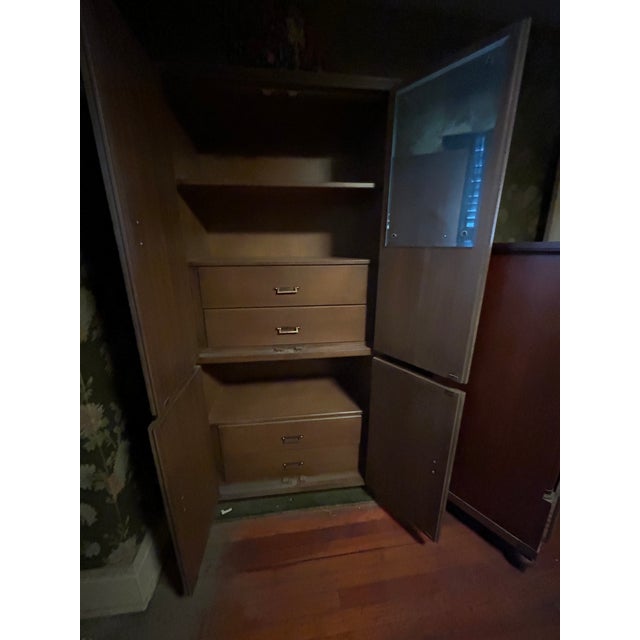 Mid 20th Century Mid 20th Century Wooden American of Martinsville Armoire With Mirror For Sale - Image 5 of 12