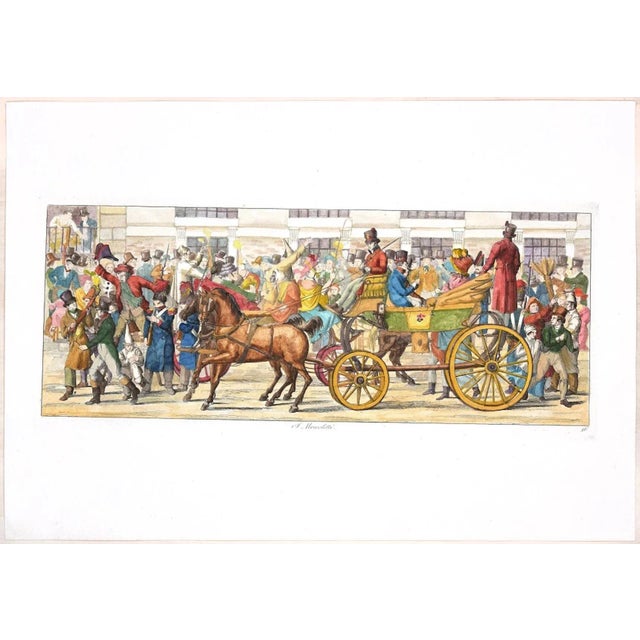 I Moccoletti is a pleasant etching and hand-colored gouache, finely engraved on copper and printed on laid paper. The...