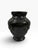Late 20th Century Black Relief Urn Vase Classical Scroll and Leaf Design Footed For Sale - Image 6 of 7