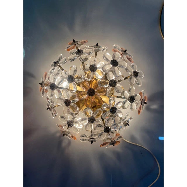 Pink Murano Glass Floral Flush Mount, 1970s For Sale - Image 6 of 10
