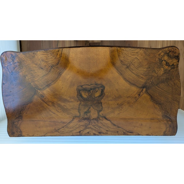 French Mid 20th Century French Curved Leg Table (Coverts Into Larger Card Table) For Sale - Image 3 of 4