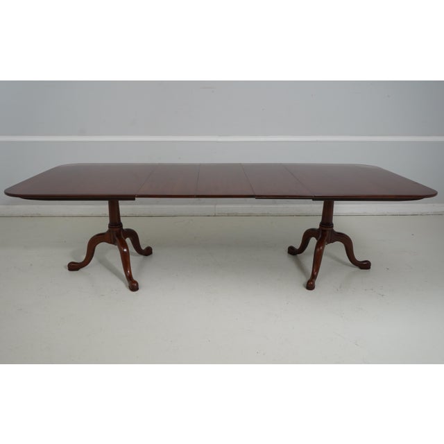Wood Henkel Harris Cherry Pedestal Dining Room Table For Sale - Image 7 of 12