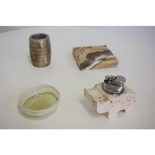 Smoking Accessories in Marble and Onyx, 1970s, Set of 4 For Sale - Image 12 of 13