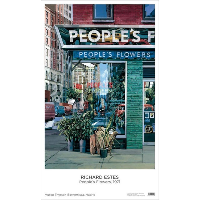 Richard Estes People's Flower 1971 Original exhibition poster Dimensions: 22,4 x 38,5 in / 57 x 98 cm Sold unframed