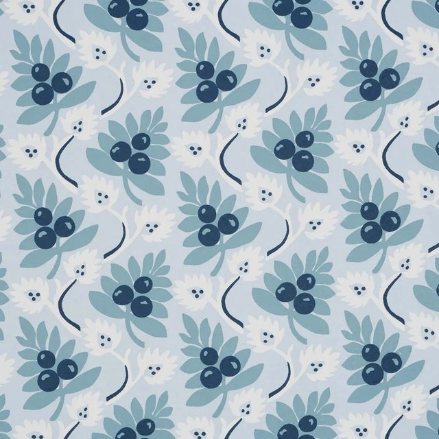Contemporary SAMPLE - Schumacher Custis Orchard Wallpaper In Sky For Sale - Image 3 of 4