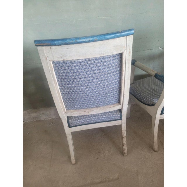 Traditional Antique Empire Style Lacquered Armchairs, Set of 2 For Sale - Image 3 of 10