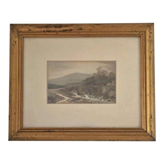 Antique 1910s English Landscape Print the Dart at Two Bridges For Sale