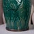 Hand-Painted Carved Teal Lotus & Floral Vase by Pottery 12, Hanoi Studio Art Ceramic For Sale - Image 4 of 5
