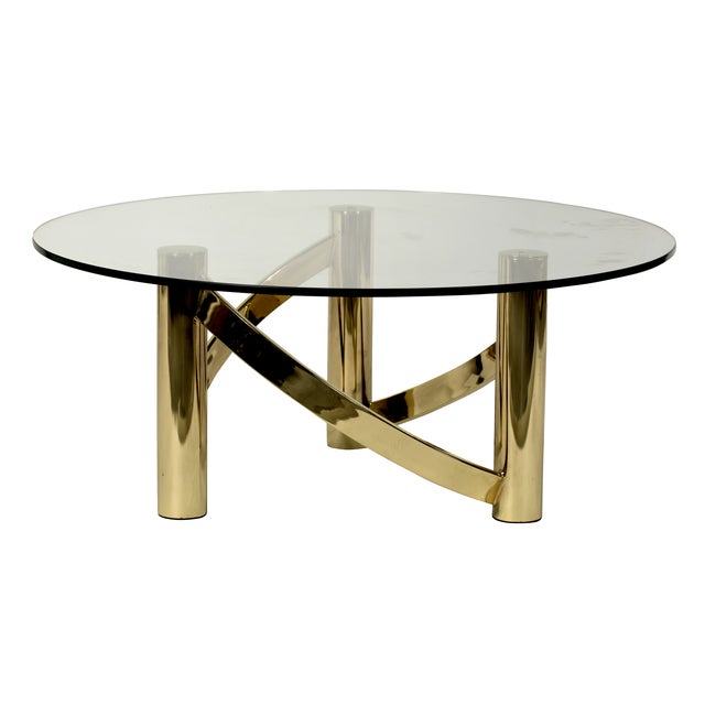 Brass & Glass Coffee Table Chairish
