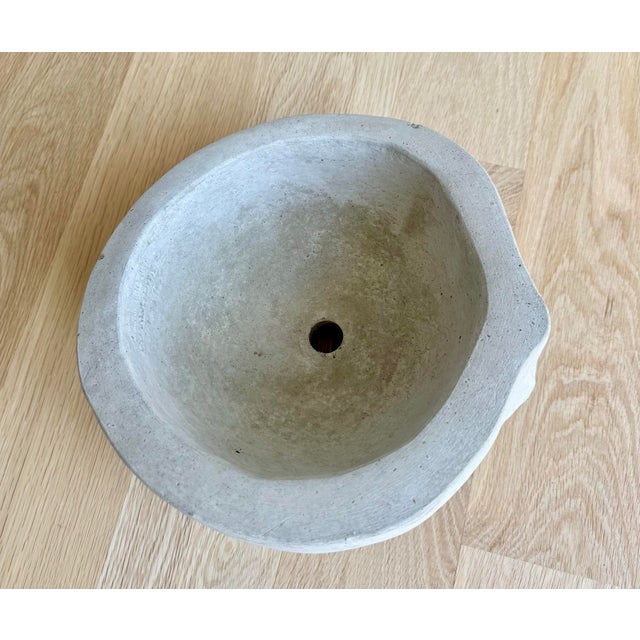 1980s Vintage Campania International Sculptural “Faccia” Face Planter / Organic Modern Cast Stone / Concrete Vessel For Sale - Image 5 of 6