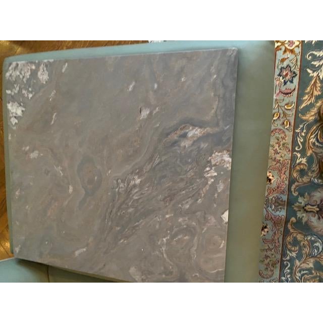 Gamma Arredamenti Modern Armchair With End Table and Matching Ottoman For Sale - Image 9 of 11