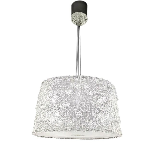 Collection Regina Di Ghiaccio Pendant Light in Metal and Crystal by Jago For Sale