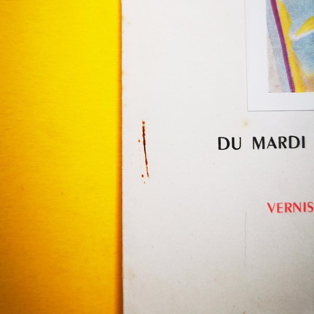 1956 50s Lucien Chaffois Art Exhibition Invitation Vernissage Galerie Paul Petrides Paris For Sale - Image 6 of 13