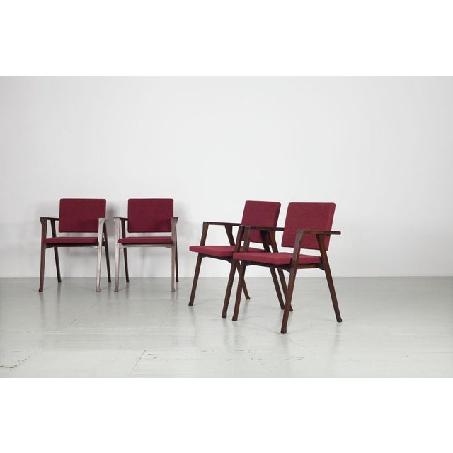 Model Luisa Armrest Chairs by Franco Albini for Poggi, Pavia Italy, 1955, Set of 6 For Sale - Image 4 of 18